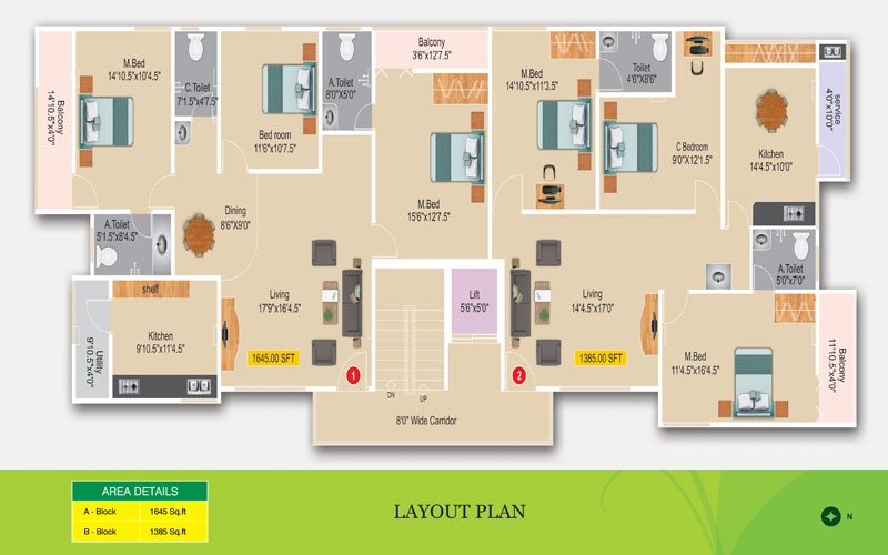 Adithya Developers - Floor Plan - 1